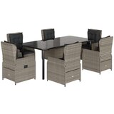 vidaXL 7-dijelni vrtni blagovaonski set od poliratana s jastucima sivi | shoptok.hr