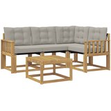 vidaXL Zunanja garnitura za sedenje 5 pcs Bela in svetlo siva, (5000281469) | Shoptok.si