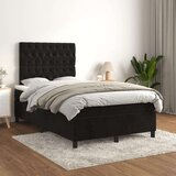 Box spring postelja z vzmetnico črna 120x200 cm žamet, (20792138) Cene