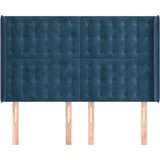  Uzglavlje s ušima tamnoplavo 147x16x118/128 cm baršunasto | shoptok.hr