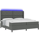 vidaXL Box Spring postelja z vzmetnico in LED v temno sivi, 200x200 cm tkanina, (22049316) | Shoptok.si