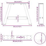  Noge za klub stolić A-oblika 2 kom 30 x (30-31) cm čelik - Prirodna 30 x (30-31) cm 1 | shoptok.hr