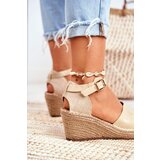 EVENTO PE1 Sandals On A Braided Wedge Gold Maritta | Shoptok.si
