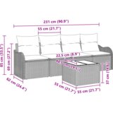 5-dijelni vrtni set sofe s jastucima Bež poli ratan | shoptok.hr