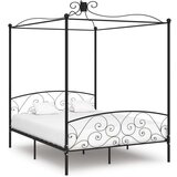  Za krevet s nadstrešnicom crni metalni 180 x 200 cm Cijene