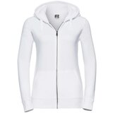 RUSSELL White women's sweatshirt with hood and zipper Authentic Cene