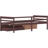 vidaXL Okvir za krevet i ladice/ormarić tamnosmeđi 90x200 cm borovina | shoptok.hr