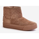 Big Star Ankle snow boots with zip insulated with fur Big Star beige | shoptok.hr
