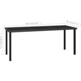  Vrtni blagovaonski stol crni 180 x 70 x 73 cm od poliratana | shoptok.hr
