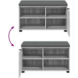  Klupa za hodnik s jastukom Sivi Sonoma 80 x 38 x 46 cm | shoptok.hr