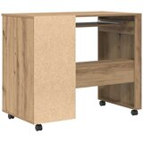  Stol s kotačićima s ladicama Umjetnički hrast 91 x 50 x 77 cm | shoptok.hr