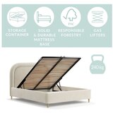 Maison de Rêve Bež tapecirani bračni krevet s prostorom za odlaganje s podnicom 180x200 cm Mija – | shoptok.hr