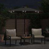  Vrtni suncobran s čeličnom šipkom LED antracit 225x225x212 cm | shoptok.hr