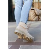 S. BARSKI Suede Trapper Boots Tiered Light beige Dalles | Shoptok.si