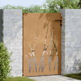  Vrtna vrata 85 x 125 cm od čelika COR-TEN s uzorkom trave | shoptok.hr
