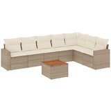 Maison Chic Seti vrtnega pohištva - Vrtna garnitura - Vrtni pohištvo set 8-delna z blazinami bež poli ratan, (21802119) | Shoptok.si