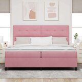  LED Box Spring Krevet Ružičasta 200 x 200 cm Baršun | shoptok.hr
