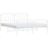Metalni okvir kreveta uzglavlje i podnožje bijeli 183x213 cm | shoptok.hr