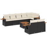  9-dijelni set vrtnih sofa s jastucima crni od poliratana | shoptok.hr