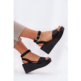 Boto Wedge Heeled Women's Sandals Black Efrina | shoptok.hr
