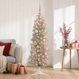  Umjetno vitko božićno drvce 150 LED lampica Topla bijela | shoptok.hr