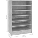 vidaXL Omara za čevlje betonsko siva 60x35x92 cm iverna plošča | Shoptok.si