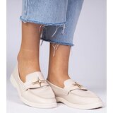 Gemre Beige Women's Loafers with Gold Decoration Senna | shoptok.hr