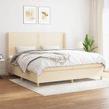 The Living Store Box spring postelja z vzmetnico krem 200x200 cm blago - Box Spring Postelja, (21514488) | Shoptok.si