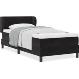 vidaXL Box Spring postelja z vzmetnico Črna 90x200 cm Žamet | Shoptok.si