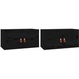  Zidni ormarići 2 kom crni 60x30x30 cm od masivne borovine | shoptok.hr