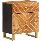 Maison Chic Nočna omarica - Nočna miza rjava in črna 50x33x60 cm trden mangov les, (21687944) Cene