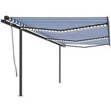vidaXL Automatska tenda sa senzorom LED 6 x 3 5 m plavo-bijela Cijene