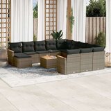  13-dijelni set vrtnih sofa od poliratana s jastucima sivi | shoptok.hr