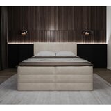 MID.YOU POSTELJA BOXSPRING 160 cm x 200 cm , les, tekstil, leseni material krem barve | Shoptok.si