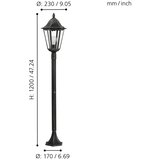 Eglo Navedo vanjska stojeća/1, e27, crna/srebrna | shoptok.hr
