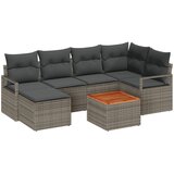 vidaXL set vrtnih kauča s jastučićima sivi Poly Rattan Akacija, dizajnerski dvosed s jastučićima sivi Poly Rattan | shoptok.hr