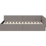 vidaXL Kotna postelja Taupe 90 x 190 cm Tkanina in oblikovan les | Shoptok.si