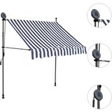 Tenda na ručno uvlačenje s LED svjetlima 200 cm plavo-bijela | Eponuda.com
