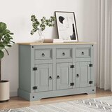  Komoda Corona siva 112x43x78 cm masivna borovina meksički stil | shoptok.hr