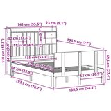 vidaXL Knjižna postelja brez vzmetnice bela 135x190 cm trdna borovina | Shoptok.si