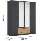 Boxxx OMARA ZA OBLAČILA, siva, hrast artisan Slike
