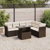 vidaXL 7-dijelni set vrtnih sofa od poliratana s jastucima smeđi | shoptok.hr