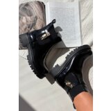 Boto Patent leather ankle boots with lining with gold detail black Talyra | shoptok.hr