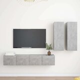  4-dijelni set TV ormarića siva boja betona od iverice Cijene