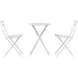  Sklopivi bistro set 3 pcs Bijelo Čelik | shoptok.hr