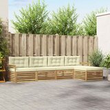  Set vanjskih sofa 5 kom. Bijela i krem Poliester | Eponuda.ba