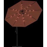  Konzolni suncobran s LED svjetlima 350 cm terakota | shoptok.hr