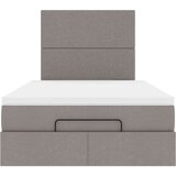 vidaXL Otomanski okvir kreveta s madraca smeđesivi 120x200cm tkanine | shoptok.hr