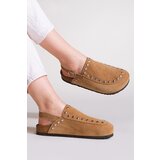Marjin Women's Genuine Leather Eva Sole Closed Front Staples Daily Sandals Bolve tan. | Shoptok.si