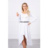 Kesi Dress with a decorative belt and inscription white Cijene